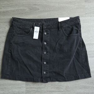 NWT American Eagle Outfitters Black Jean Mini Skirt Sz 16